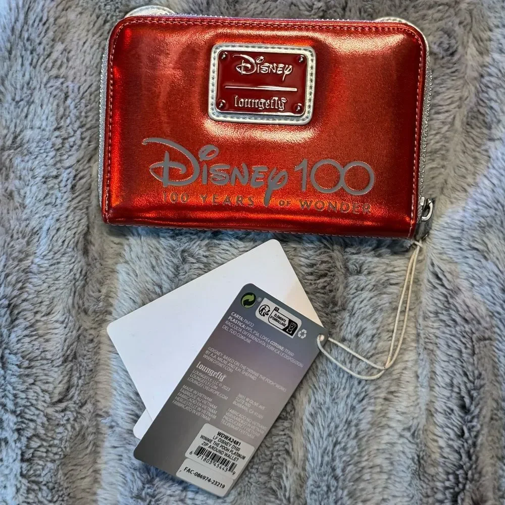 Loungefly Disney 100 Winnie The Pooh platinum Zip-Around Wallet